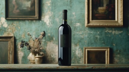 Wine Bottle in a Vintage Setting
