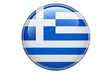 Greece Flag in Circle Shape Isolated on White Background for Creative Projects