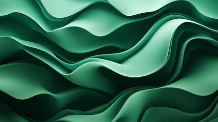 A luxurious dark green fabric backdrop with soft, graceful folds , an elegant  background   for design.