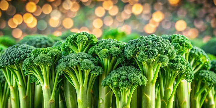 A colorful display of fresh broccolini vegetables serves as culinary inspiration for healthy eating, encouraging vibrant, nutritious meals that delight the senses.