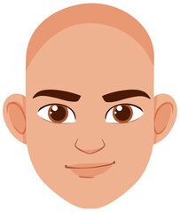 Bald Cartoon Character Face