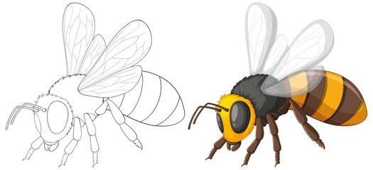 Honey Bee Vector Illustration