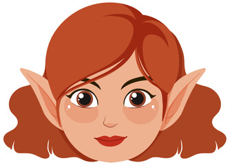 Red-Haired Elf Vector Illustration