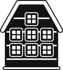 Simple vector icon of a gingerbread house with icing, isolated on a white background, perfect for christmas projects