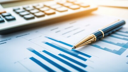 Analyze financial distress with graphs, a petition for bankruptcy, and essential tools like a pen and calculator.