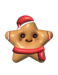 Star cartoon 3D icon, on a white background