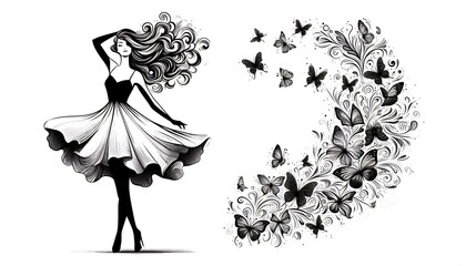 woman with butterfly