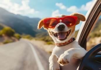 dog in a car