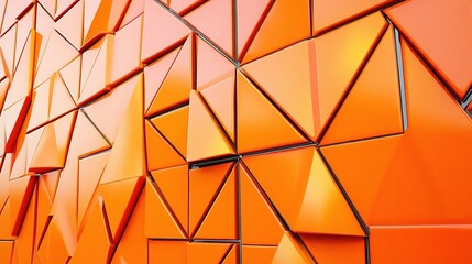 Textured Orange Geometric Wall Design