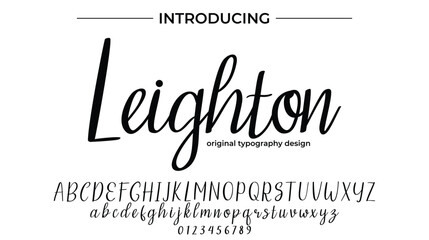 Leighton Font Stylish brush painted an uppercase vector letters, alphabet, typeface