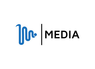 A stylized logo featuring a blue graphic element and the word 