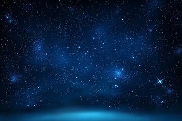 Obraz premium Starry night sky with deep blue tones, distant stars and constellations, mysterious and ethereal atmosphere with soft glow.