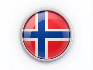 Obraz premium Norway National Flag Vector Icon - Low Light Photography for Stunning Round Design