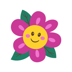 Cute Happy Smile Purple Sunflower Daisy Flower Floral in the Park