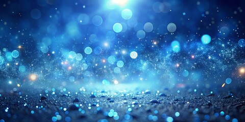 Immerse yourself in a stunning blue light bokeh backdrop enhanced with sparkling dust particles, ideal for mesmerizing abstract visuals and animations that evoke elegance and depth.