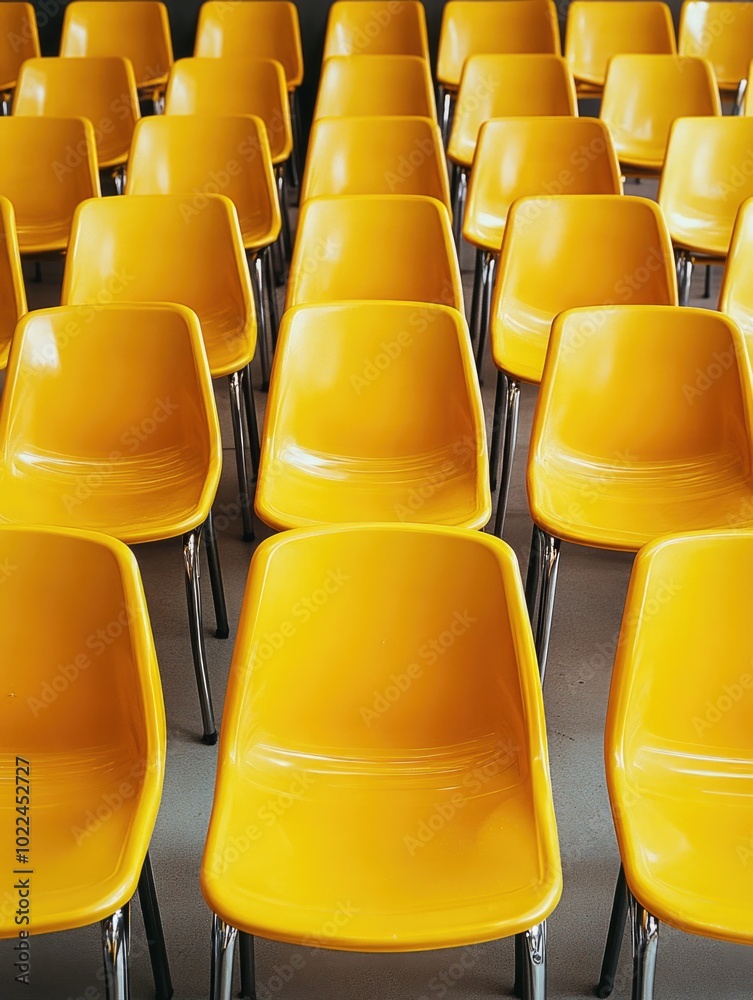 Wall mural Yellow chairs in a room