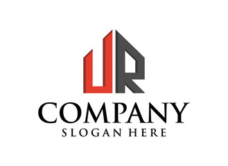 A modern logo featuring stylized letters and a slogan, representing a business identity.