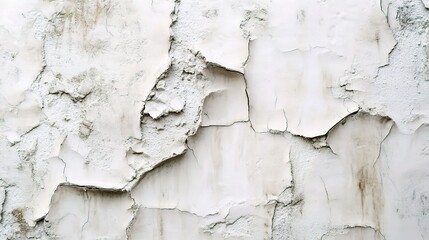 Obraz premium Cracked White Texture on Wall Surface