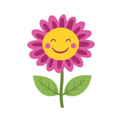 Cute Happy Smile Purple Sunflower Daisy Flower Floral in the Park