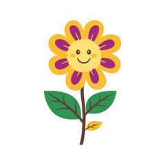 Cute Happy Smile Purple Sunflower Daisy Flower Floral in the Park