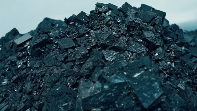 pile of mined asphalt functions as a road coating material and aggregate binder. 4K video

