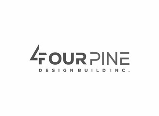 Abstract Pine tree logo design with Four 