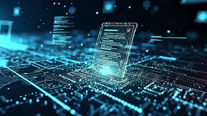 Artificial Intelligence in Document Analysis, the role of artificial intelligence in document analysis with an image portraying machine learning algorithms extracting data from unstructured documents - Powered by Adobe