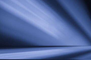 Wall interior background, studio and backdrops show products.with shadow from window color white and blue background for text insertion and presentation product
