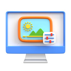 3D Photo Editing Illustration