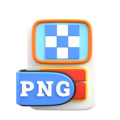 Fototapeta premium 3D Format File PNG illustration