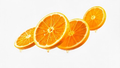 slice of orange on white background