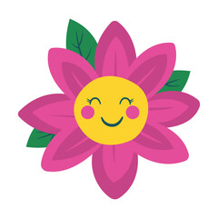 Cute Happy Smile Purple Sunflower Daisy Flower Floral in the Park