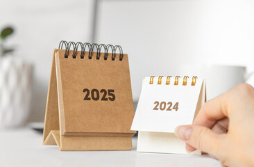 2025 Small calendar on office table