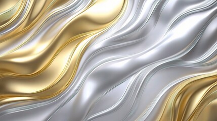 Elegant Waves of Silver and Gold Texture