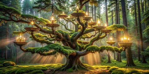 Fototapeta premium Strange Growing Chandelier Tree in Sweden - Magical Natural Wonders
