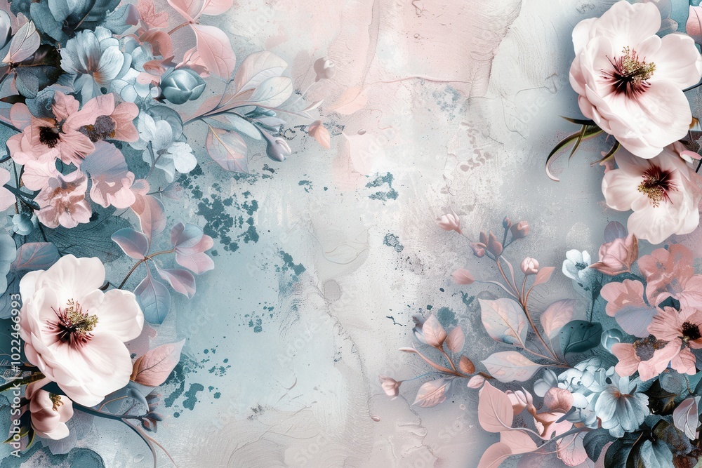 Poster floral designs with soft pastels provide a tranquil atmosphere, ideal for enhancing various artistic