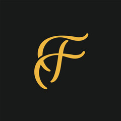 initial letter F luxury logo icon design