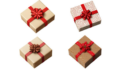 Obraz premium set of chirstmas gifts isolated on transparent background