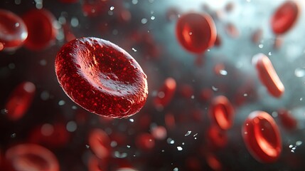 A Single Red Blood Cell in Suspension with a Defocused Background of Other Cells