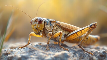 Fototapeta premium Close-Up of a Grasshopper in Nature