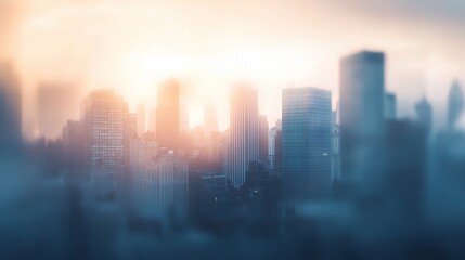 Fototapeta premium Soft Focus Urban Landscape at Sunrise