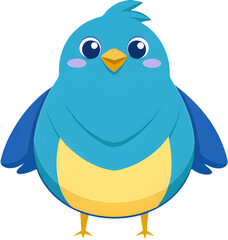 Colorful fluffy bird clipart with lovely patterns and shapes.