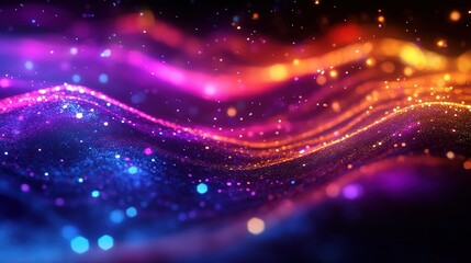 Obraz premium Colorful Waves of Light in Abstract Design