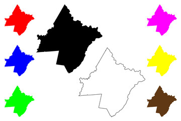 Pike County, Commonwealth of Pennsylvania (U.S. county, United States of America, USA, U.S., US) map vector illustration, scribble sketch Pike map