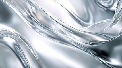 Obraz premium Elegant Flow of Transparent Liquid Waves