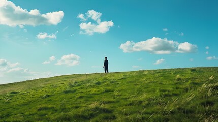  A person on the meadow