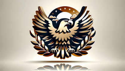 Dynamic Flat Glossy Background with Abstract Eagle and Flag Elements Symbolizing Freedom and Patriotism for Hari Pahlawan, Perfect for Modern Banners, Polished Vector Illustration