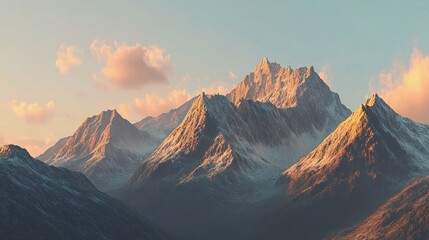 Majestic Mountain Peaks at Sunrise