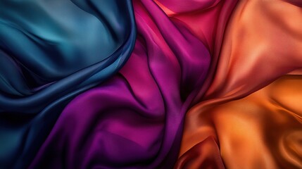 Fototapeta premium Vibrant Textile Drapery in Rich Gradient Colors