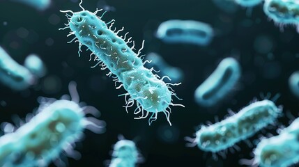 Fototapeta premium Ancient microbes under microscope reveal intricate cellular structures, showcasing their mysterious and ancient nature, ideal for scientific and educational content.